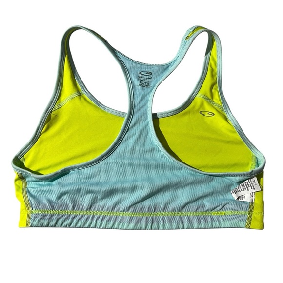 Champion Power Core Neon Green and Blue Sports Bra, XL - Picture 5 of 9
